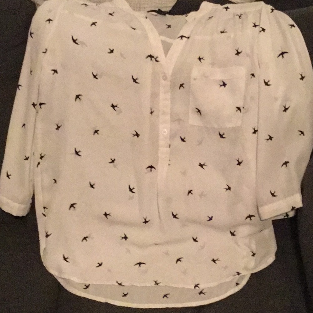 Forever21 blouse with birds